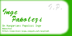 inge papolczi business card